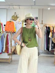 Áo sát nách nút bọc lưng nhiều màu linen tưng premium Cói Design