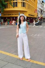 Áo gile phối dây linen tưng premium Cói Design