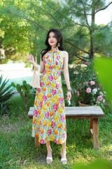 Đầm yếm khoét eo Linen tưng premium Cói Design