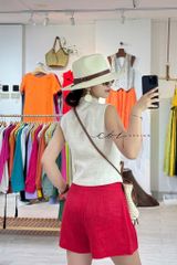 Quần short xếp ly form váy linen tưng premium Cói Design