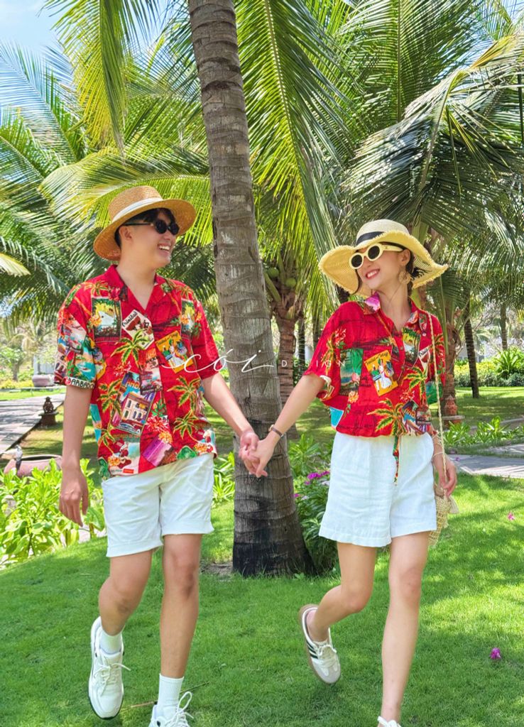 Áo sơ mi croptop rút dây linen tưng Cói Design