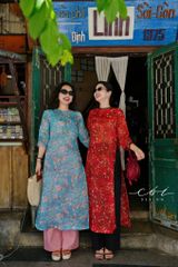 Set Áo Dài Sắc Xuân kèm quần suông Cói Design