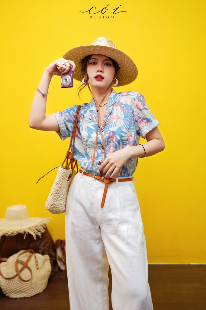 Quần suông xếp ly linen tưng premium Cói Design