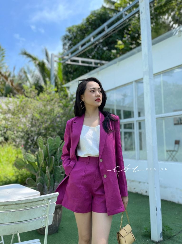 Áo blazer tay dài linen Cói Design