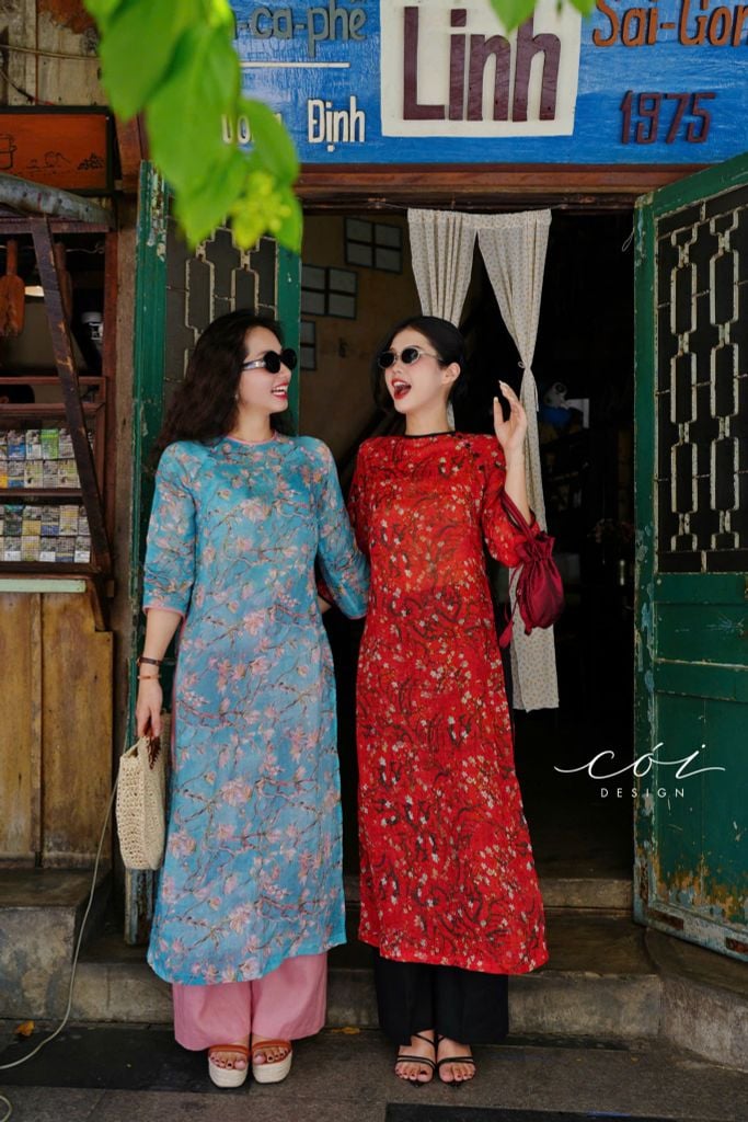 Set Áo Dài Sắc Xuân kèm quần suông Cói Design