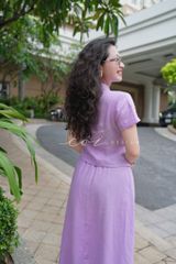 Áo cổ cánh én tay ngắn Linen tưng premium Cói Desgin