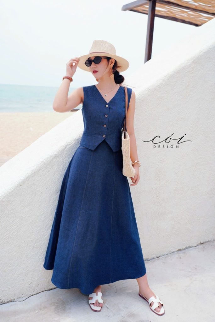 Chân váy 8 mảnh Linen tưng premium Cói Design