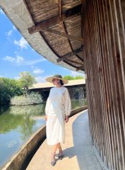 Chân váy rút dây linen tưng premium Cói Design