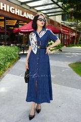 Đầm sơ mi tay ngắn Linen tưng premium Cói Design