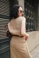 Chân váy xẻ 2 bên Linen tưng premium Cói Design