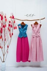 Chân váy xếp ly dáng dài Linen tưng premium Cói Design