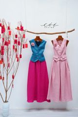 Áo gile 2 nắp túi Linen tưng premium Cói Design