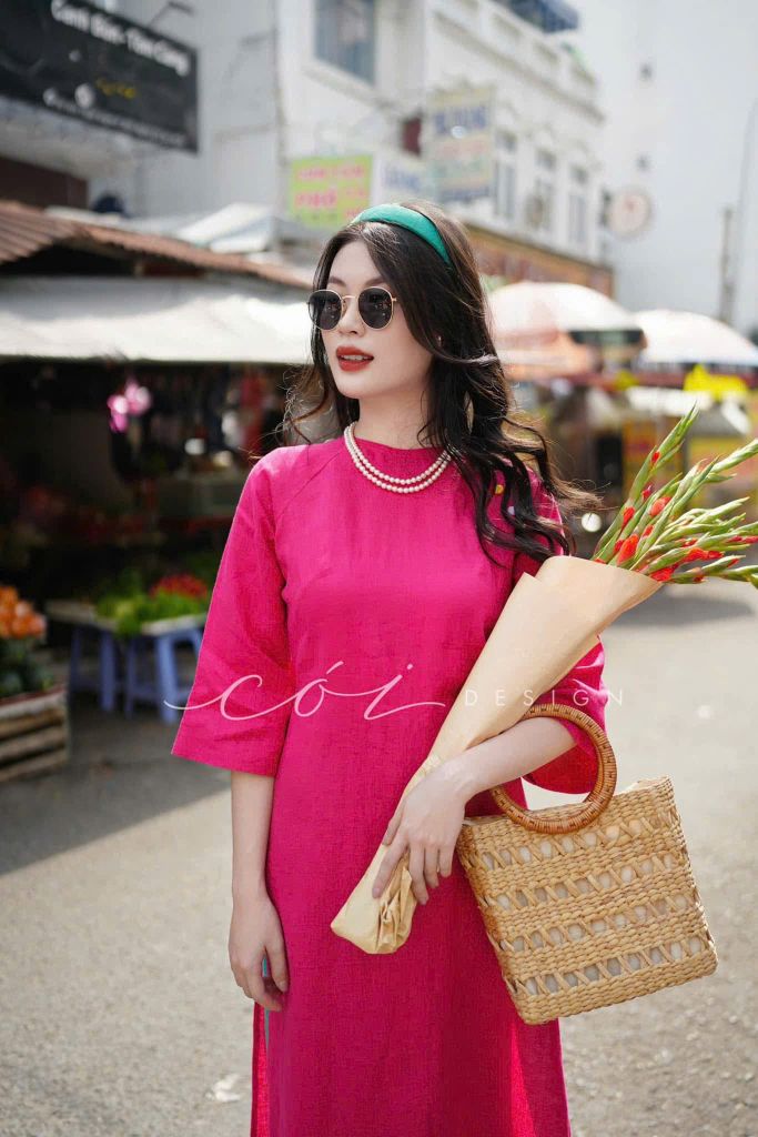 Áo dài xuân khởi sắc Linen tưng premium Cói Design