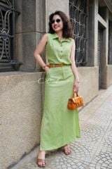 Chân váy xẻ 2 bên Linen tưng premium Cói Design