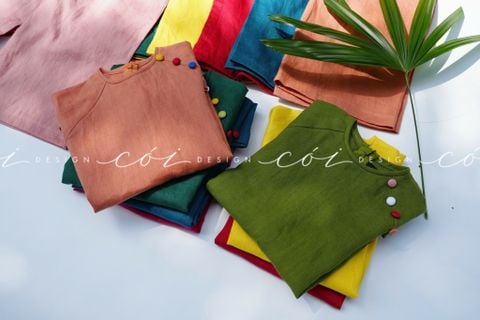 Set Áo Dài Bé Gái Sắc Xuân Linen Cói Design