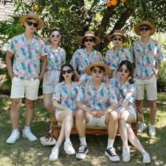 Áo danton họa tiết linen Nữ Cói Design