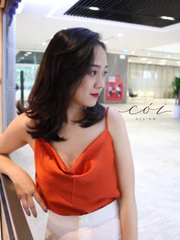 Áo 2 dây lụa cổ đổ Cói Design