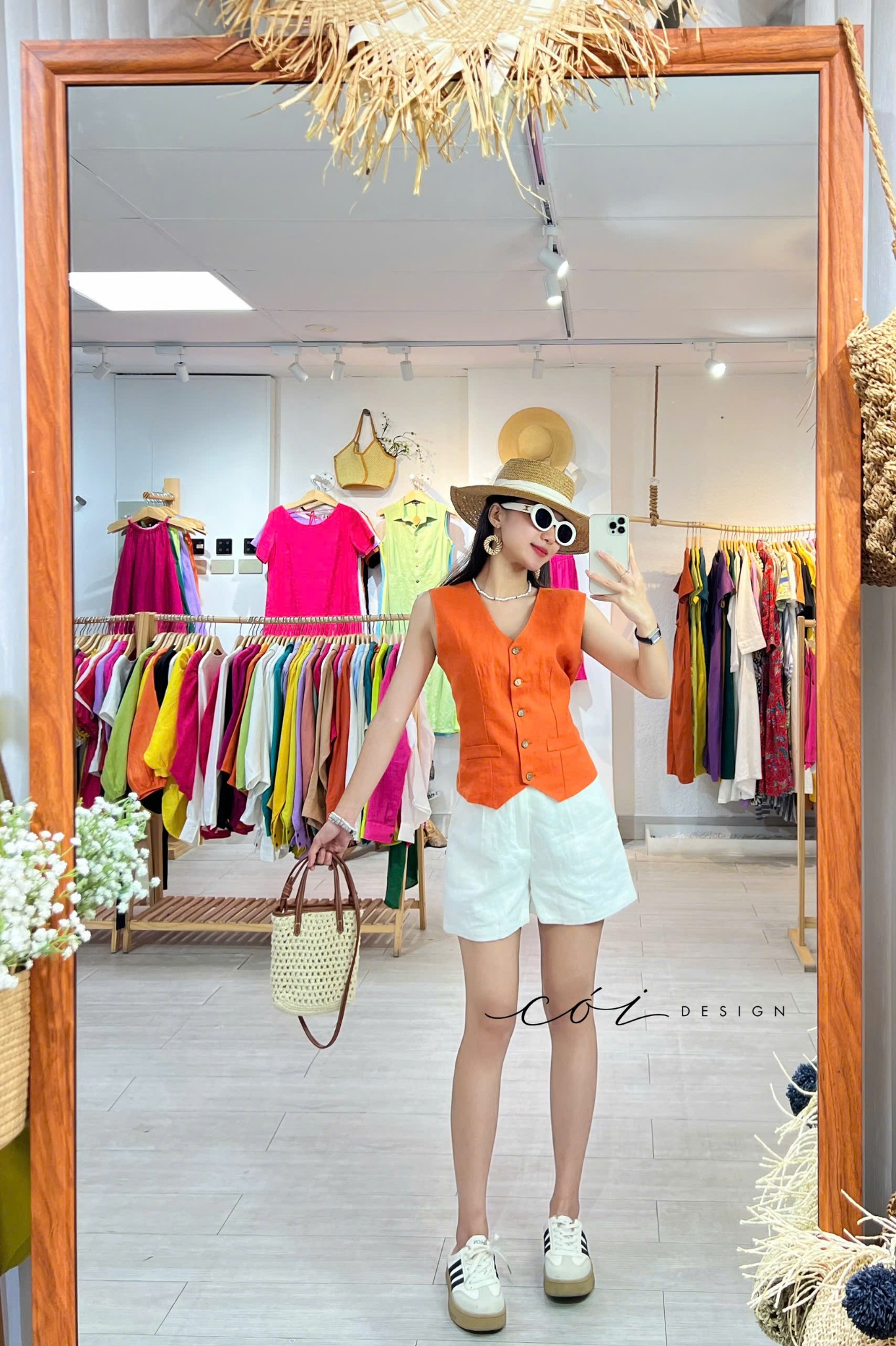 Áo gile phối dây linen tưng premium Cói Design