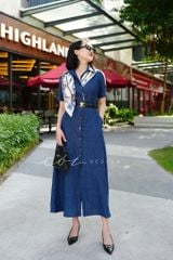 Đầm sơ mi tay ngắn Linen tưng premium Cói Design