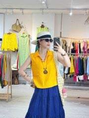 Chân váy tầng Linen tưng premium Cói Design