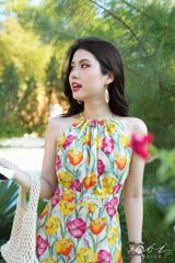 Đầm yếm khoét eo Linen tưng premium Cói Design