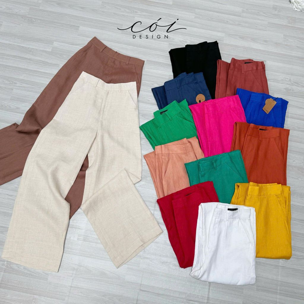 Quần suông linen tưng premium Cói Design