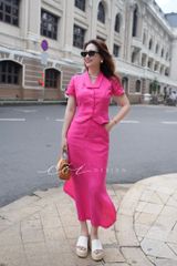 Áo cổ cánh én tay ngắn Linen tưng premium Cói Desgin