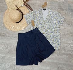 Áo danton họa tiết linen Nữ Cói Design