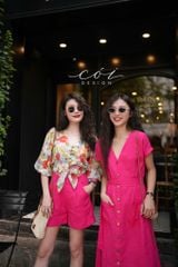 Áo croptop tay bí phối dây linen Cói Design