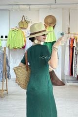 Đầm chéo eo linen tưng premium Cói Design