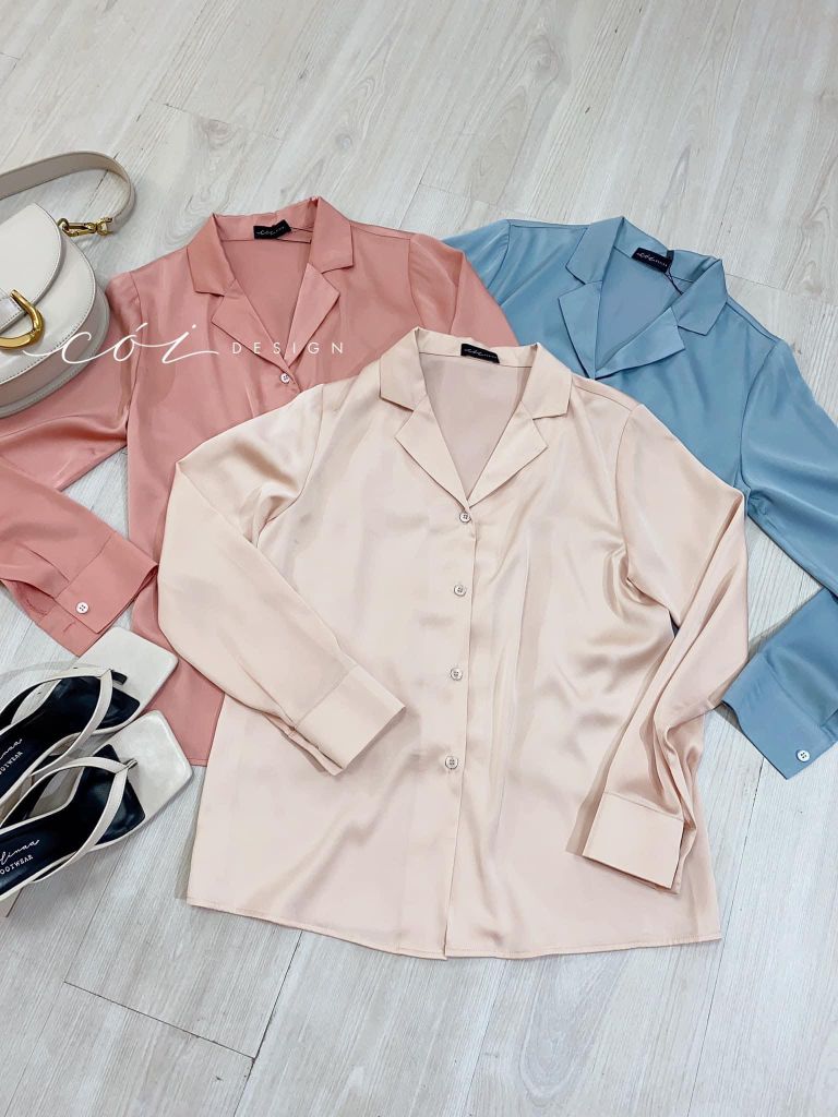 Áo lụa danton tay dài Cói Design