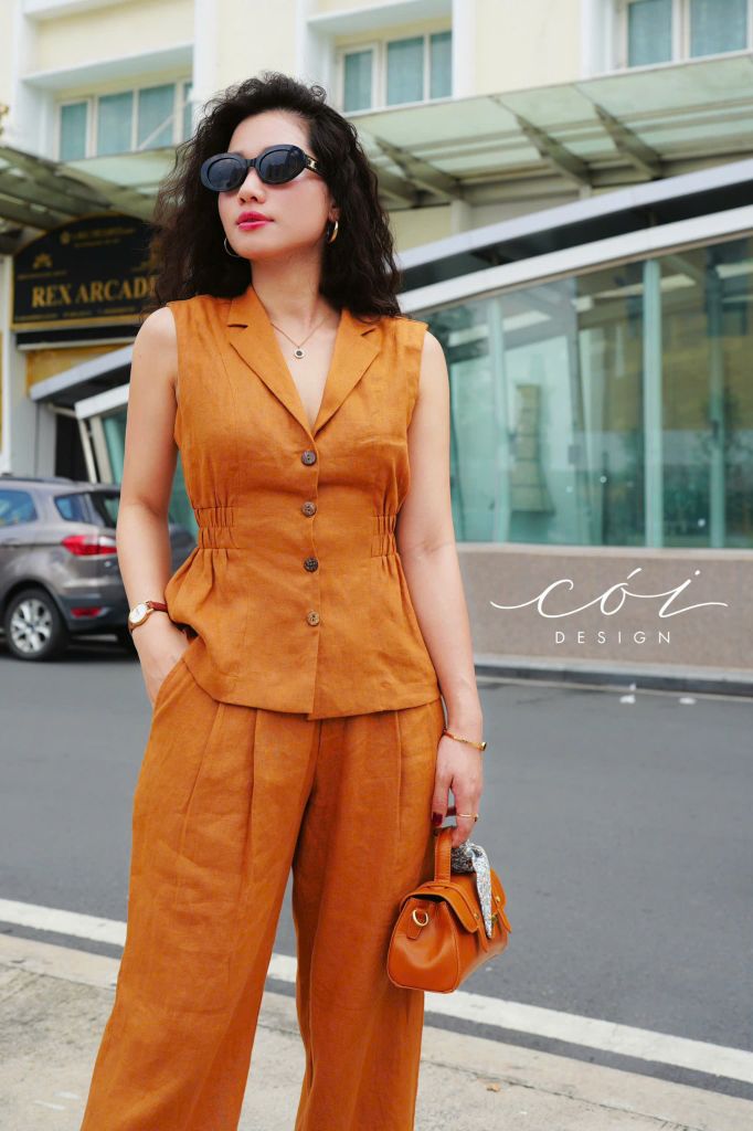 Áo gile thun eo Linen tưng premium Cói Design