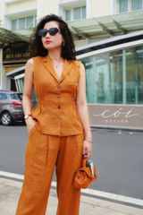 Áo gile thun eo linen tưng Cói Design