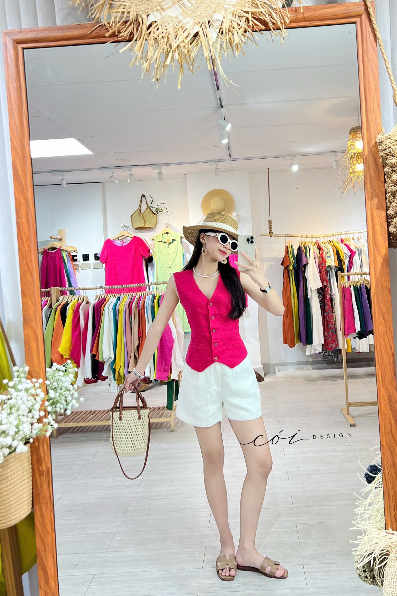 Áo gile phối dây linen tưng premium Cói Design