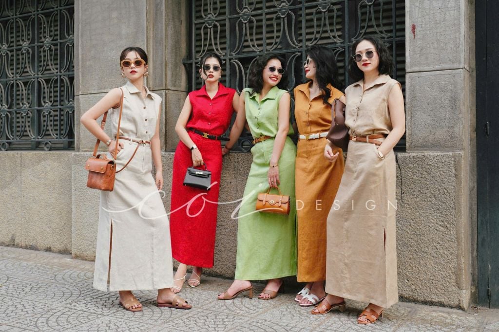 Chân váy xẻ 2 bên Linen tưng premium Cói Design