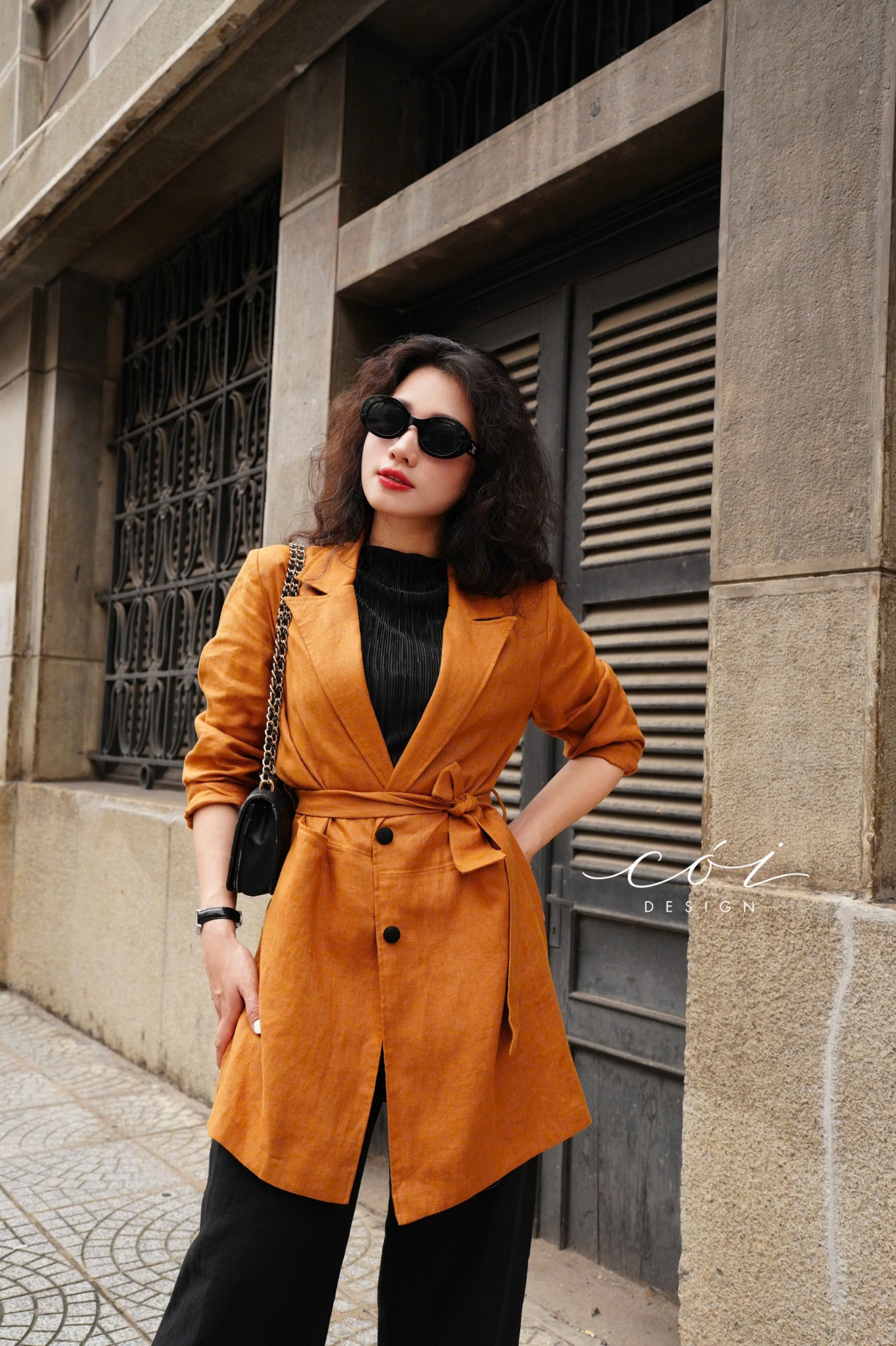 Áo blazer tay dài linen Cói Design