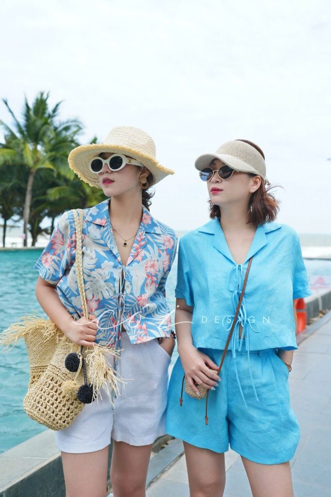 Áo Danton Thắt Nơ Linen Cói Design