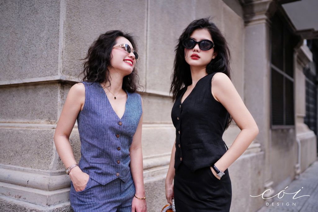 Set gile chân váy Linen tưng premium Cói Design