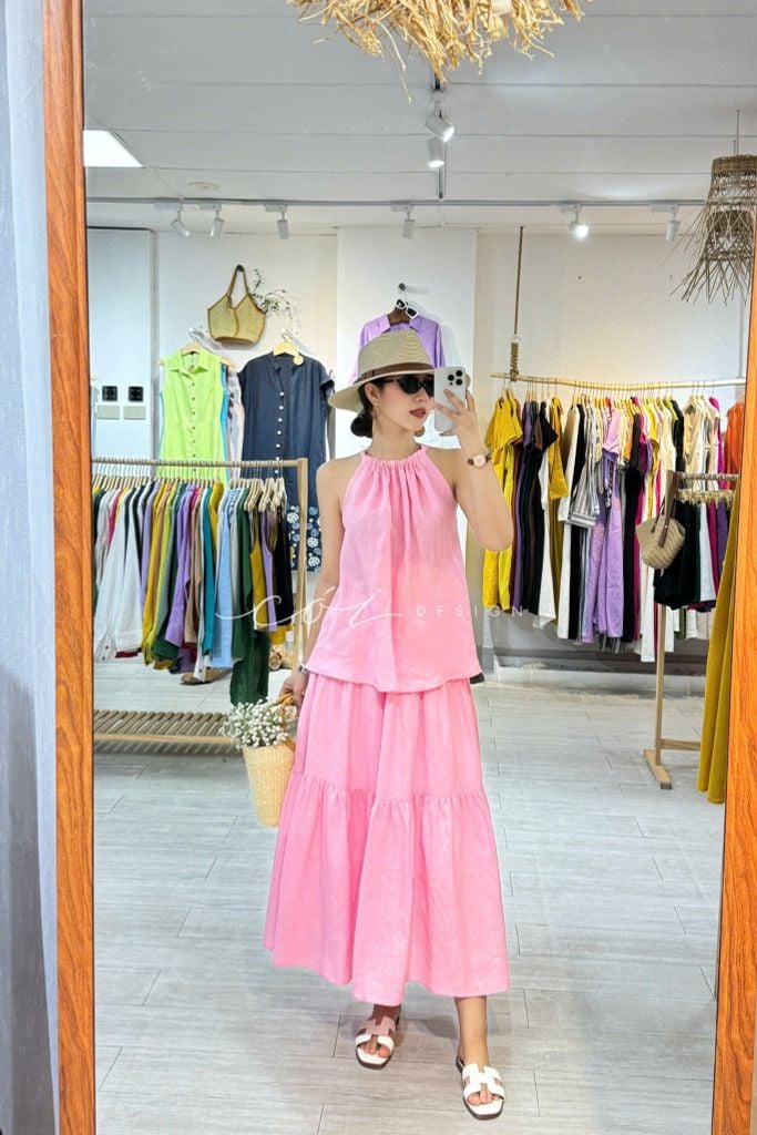 Chân váy tầng Linen tưng premium Cói Design