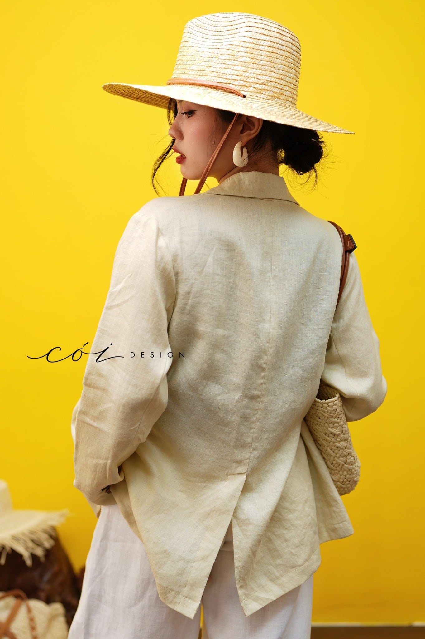 Áo blazer tay dài linen Cói Design