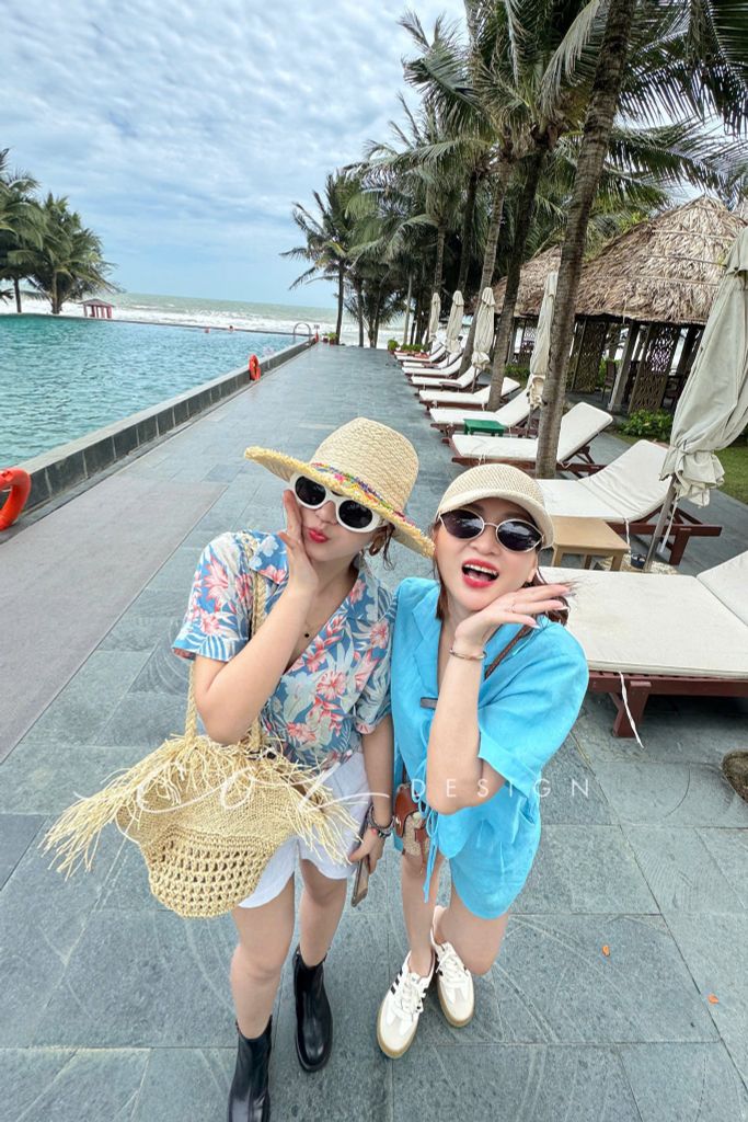 Áo danton thắt nơ linen tưng premium Cói Design