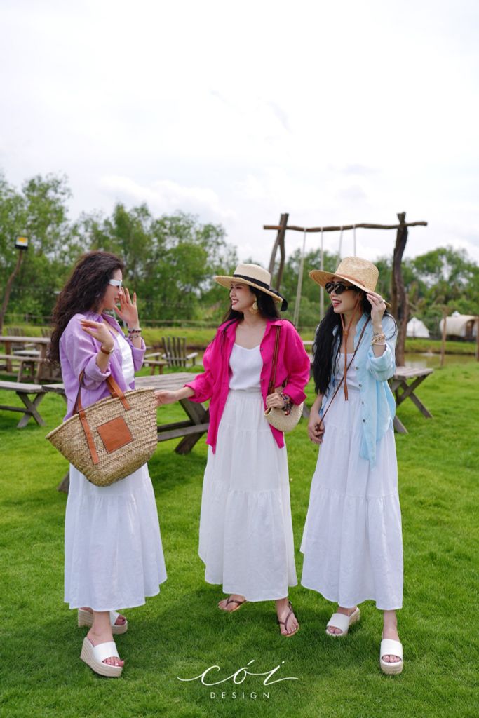 Áo 2 dây cổ tròn linen tưng premium Cói Design