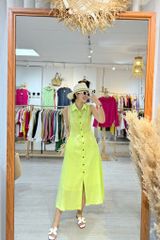 Đầm sát nách cổ sơ mi Linen tưng premium Cói Design