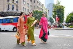 Áo dài thêu tay Song Hoa Linen tưng premium Cói Design