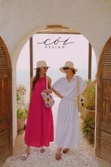 Áo sơ mi nút bọc tay liền Linen tưng premium Cói Design