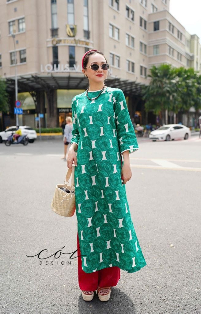 Set Áo Dài Sắc Xuân kèm quần suông Cói Design