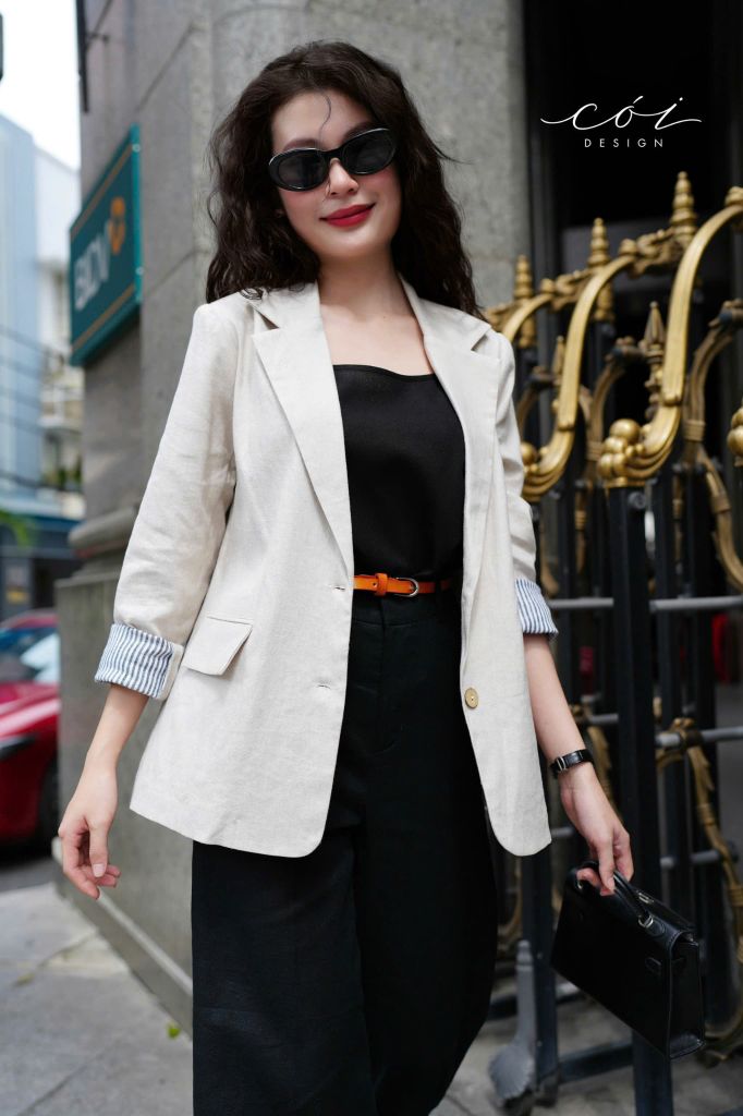 Áo blazer tay dài linen Cói Design