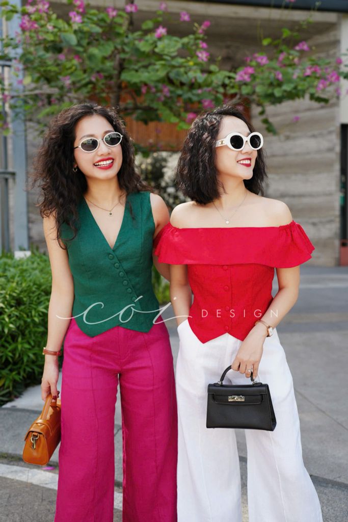 Quần suông ly giữa Linen tưng premium Cói Design