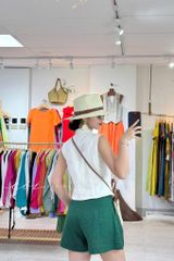 Quần short xếp ly form váy linen tưng premium Cói Design