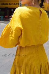 Chân váy xòe xếp ly eo linen tưng Cói Design